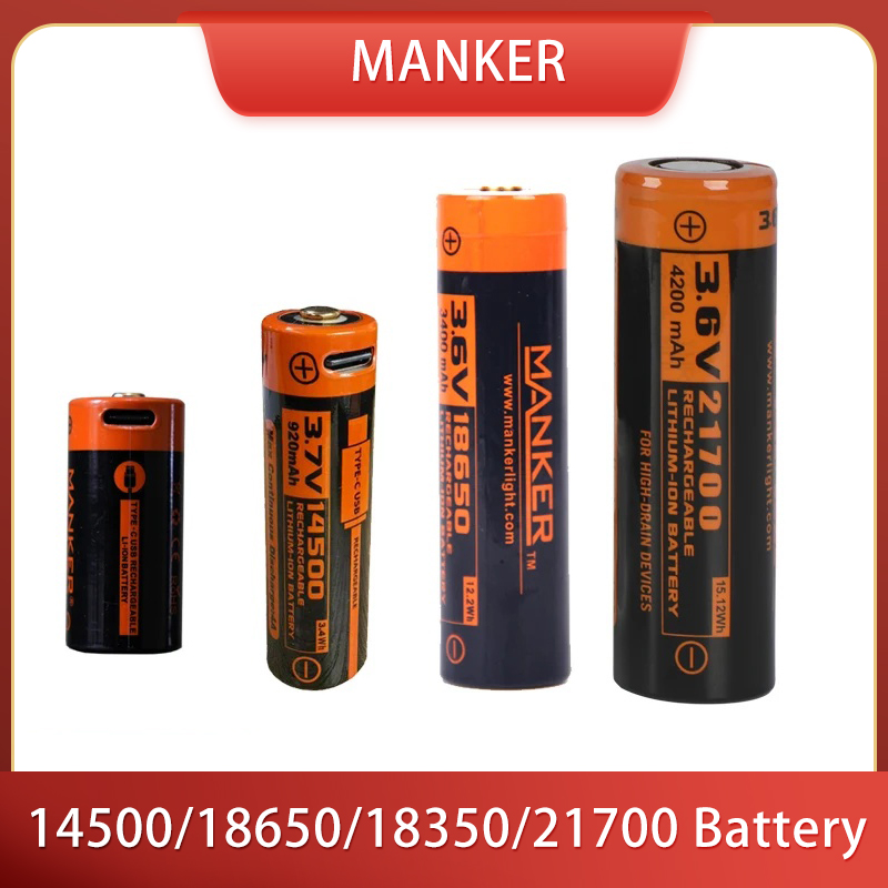 Vape Battery 18650 - Akumulator Manker 14500/18650/18350/21700 do latarki